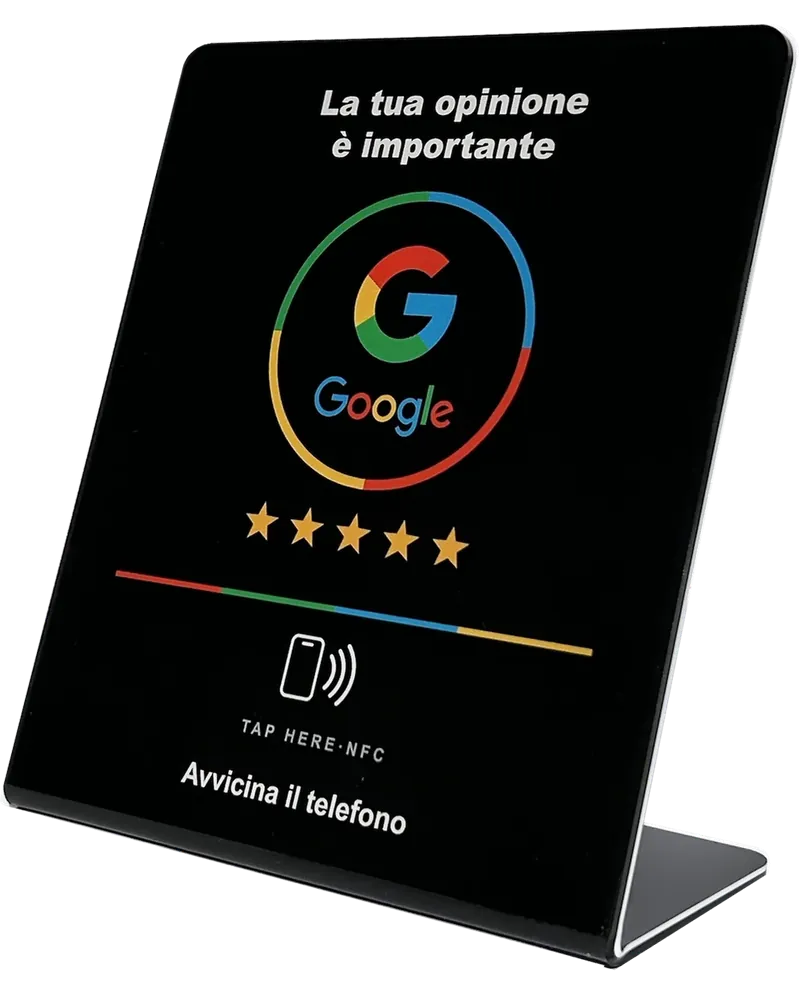 Totem NFC nero per recensioni Google